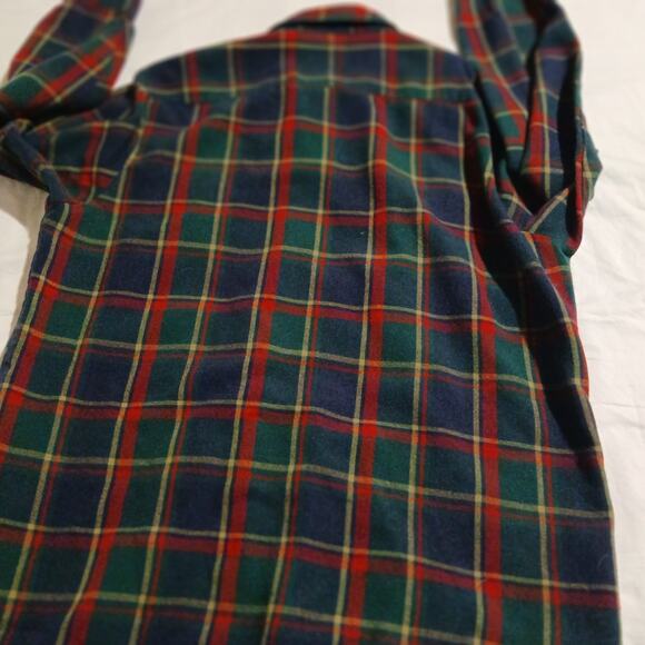 Vintage Back Packer Sportswear Men's XLTall Long-Sleeved Flannel Blue/Green/Red - Picture 8 of 14